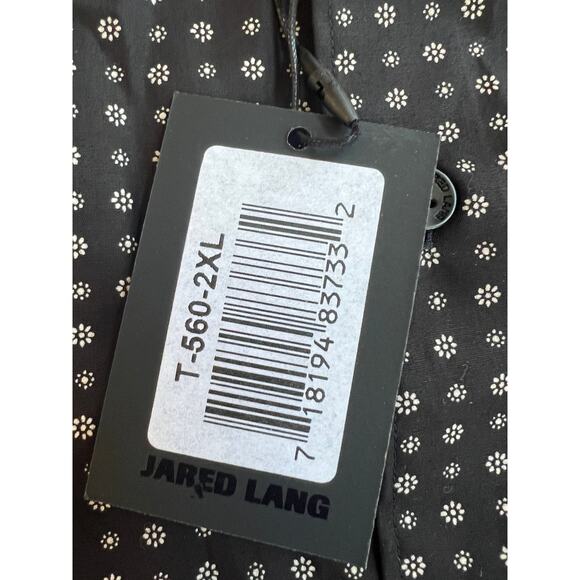 Jared Lang Men's Trim Fit Flowers Black Button-Up Shirt T-560 Size 2XL - Picture 3 of 12